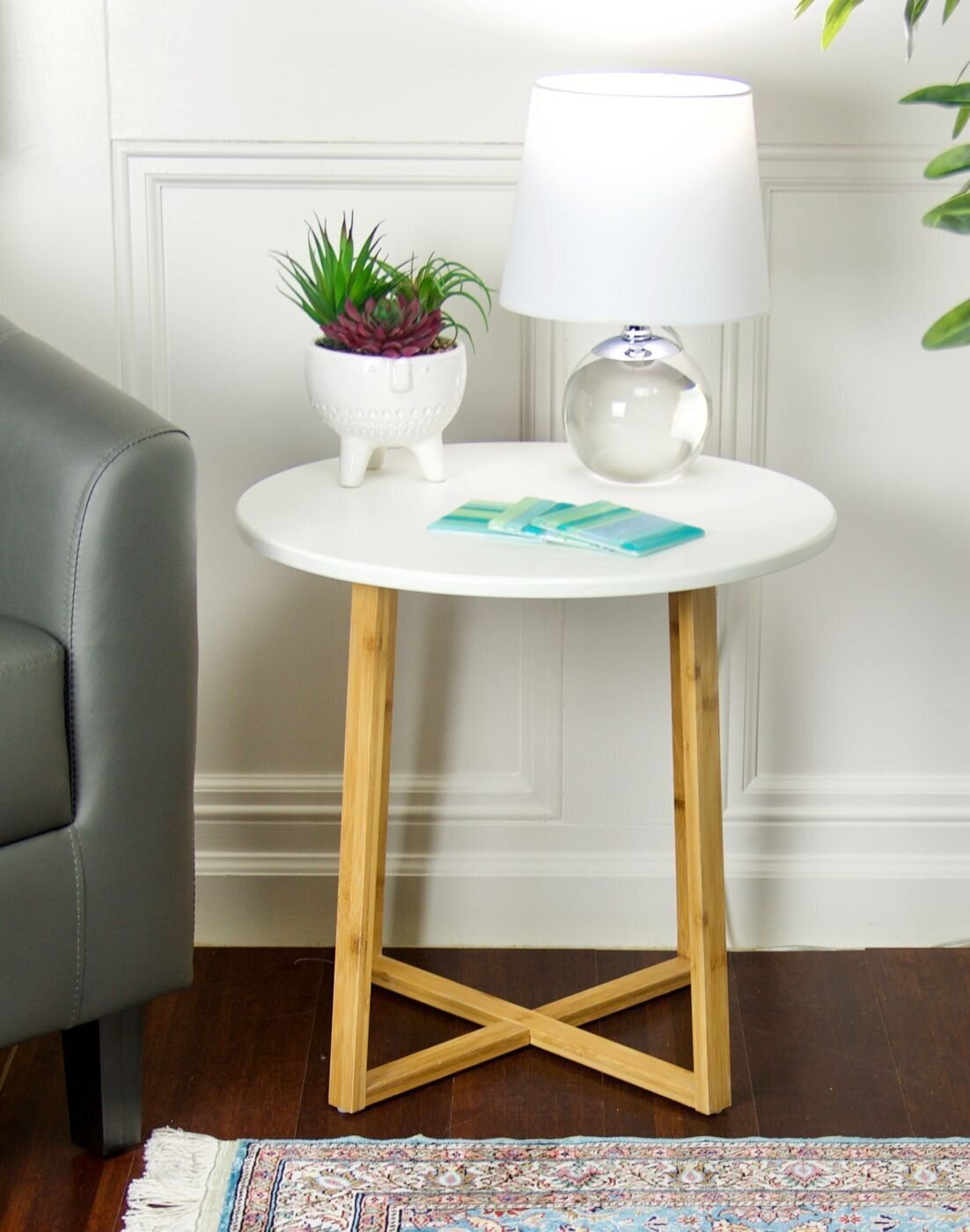 Bamboo end table in a different color