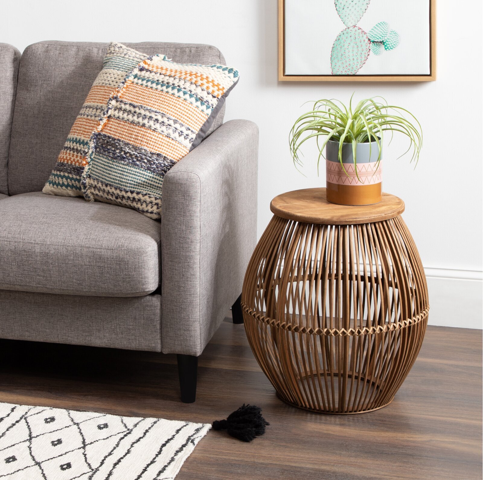 Bamboo side table in a stylish design