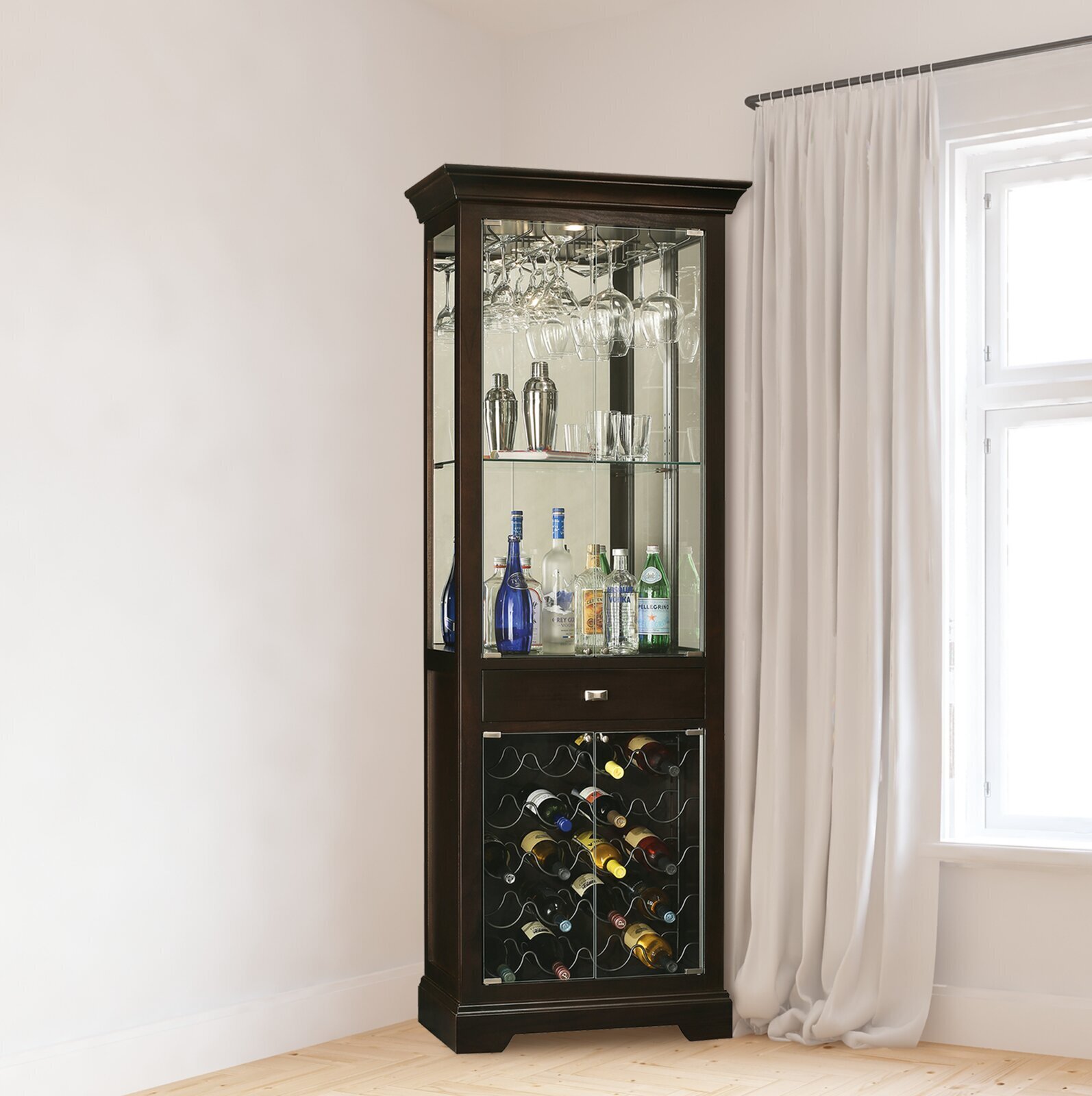 Bar Cabinet with Glass Doors