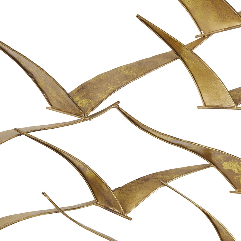 Beautiful Patterned Metal Flocking Birds Wall Decor