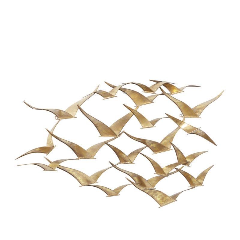 Beautiful Patterned Metal Flocking Birds Wall Decor
