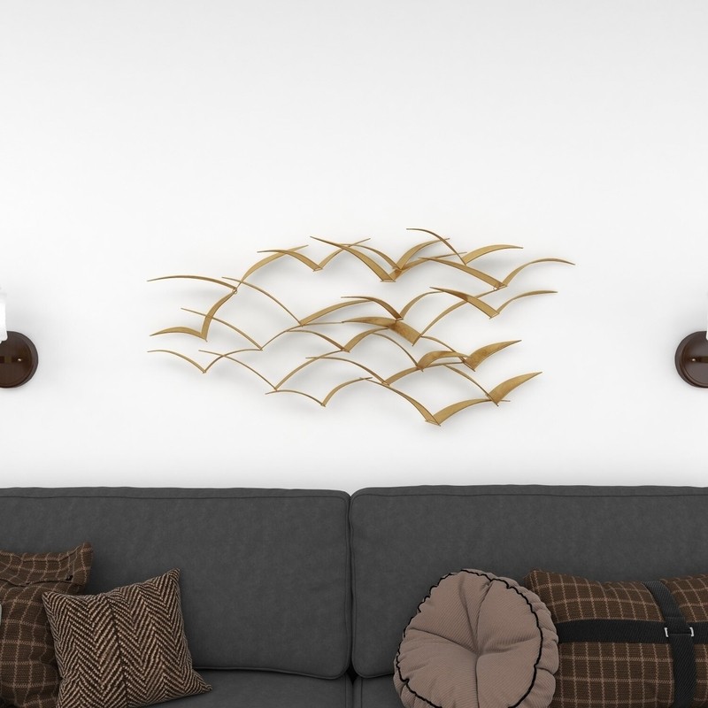 Beautiful Patterned Metal Flocking Birds Wall Decor