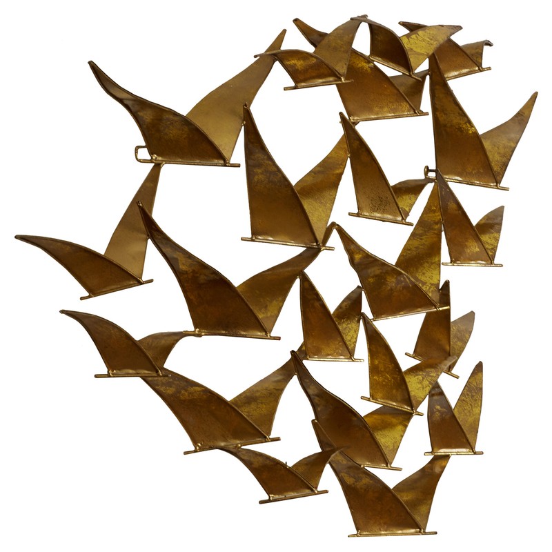 Beautiful Patterned Metal Flocking Birds Wall Decor