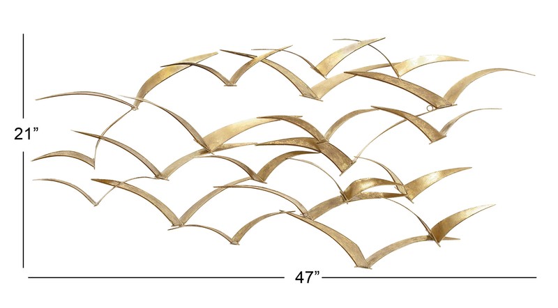 Beautiful Patterned Metal Flocking Birds Wall Decor