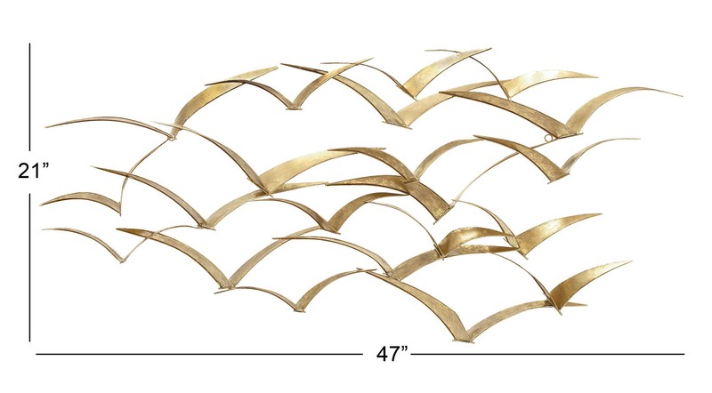 Beautiful Patterned Metal Flocking Birds Wall Decor
