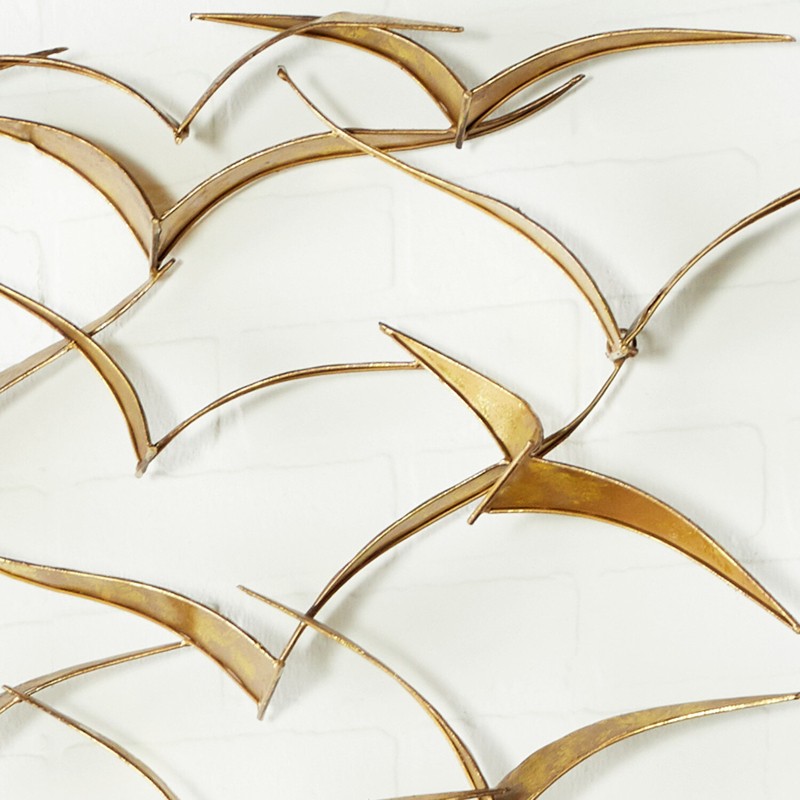 Beautiful Patterned Metal Flocking Birds Wall Decor