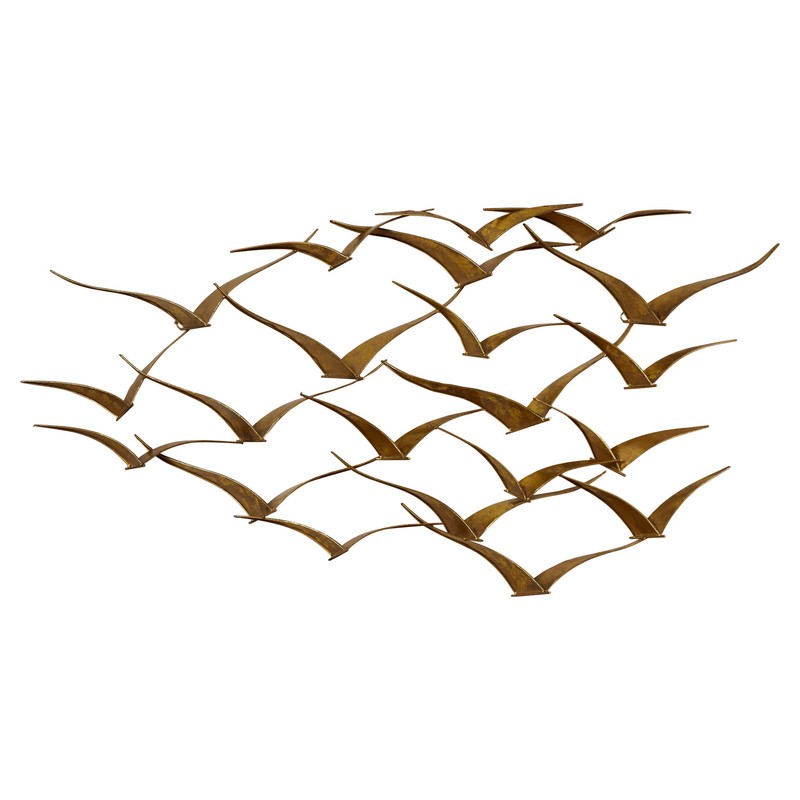 Beautiful Patterned Metal Flocking Birds Wall Decor