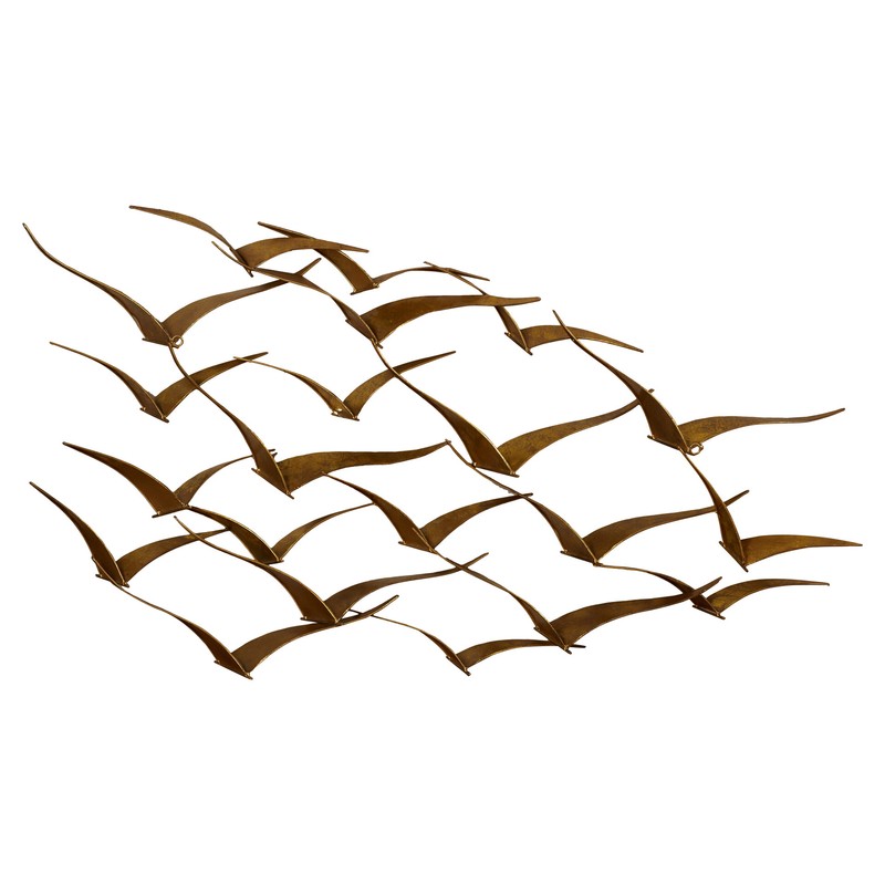 Beautiful Patterned Metal Flocking Birds Wall Decor