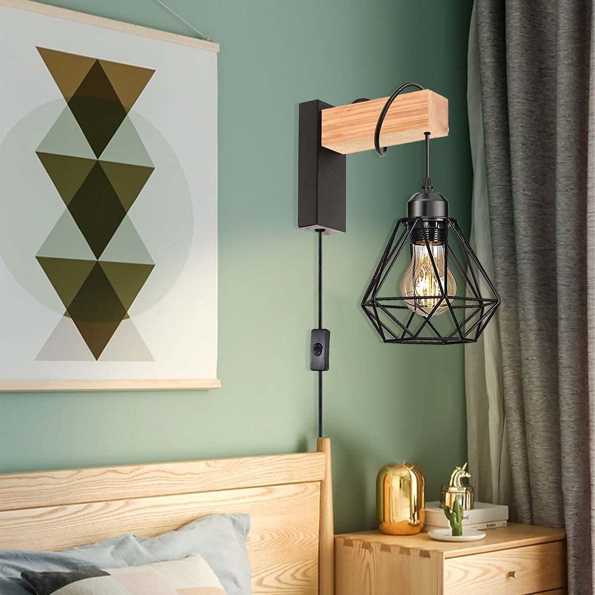 bedside lamps on the wall