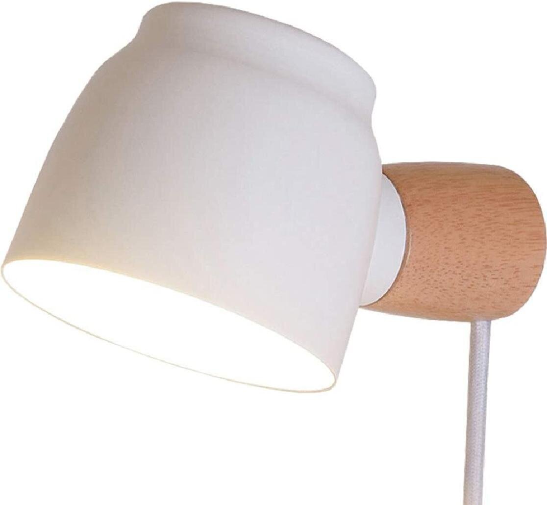 Bedside Light Fixtures with Wood Base