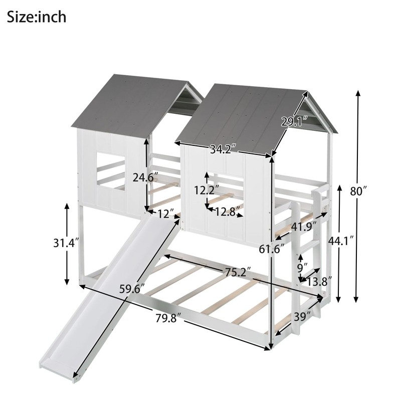 Belchertown Twin Over Twin Standard Bunk Bed by Harper Orchard