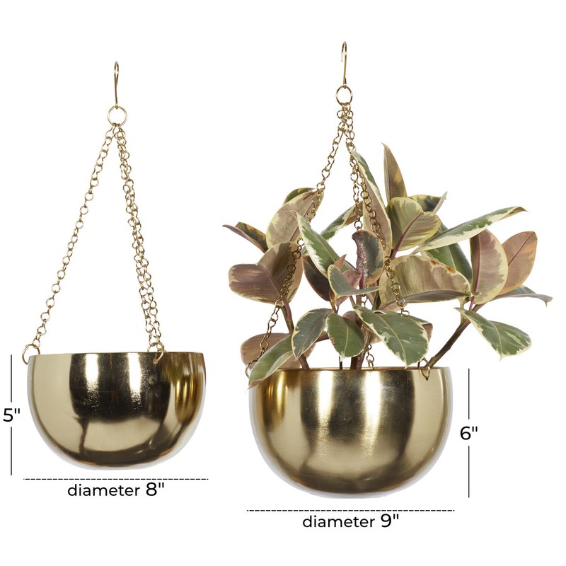 Benally 2 - Piece Iron Hanging Planter Set
