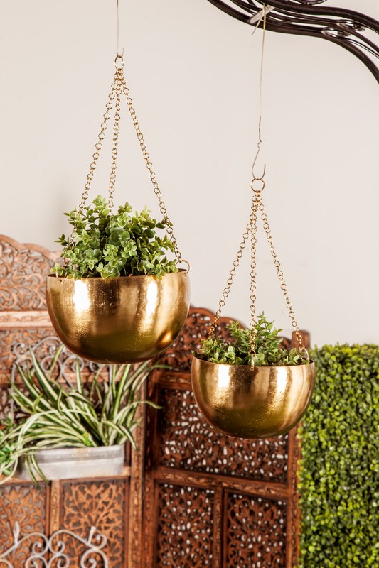 Benally 2 - Piece Iron Hanging Planter Set