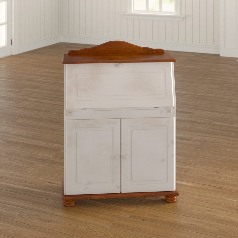 Benedetto Solid Wood Secretary Desk with Hutch