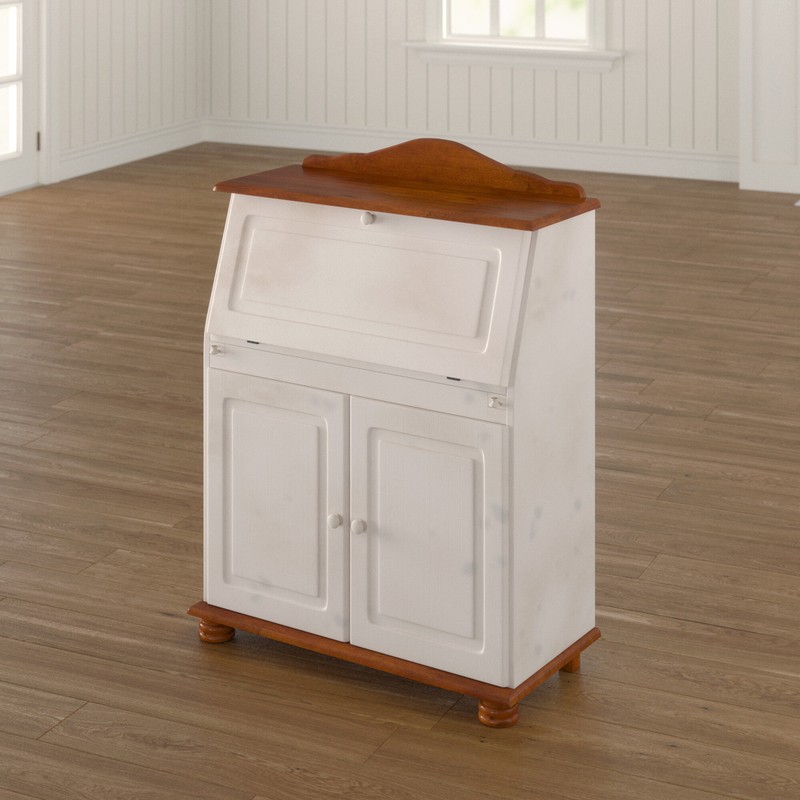Benedetto Solid Wood Secretary Desk with Hutch