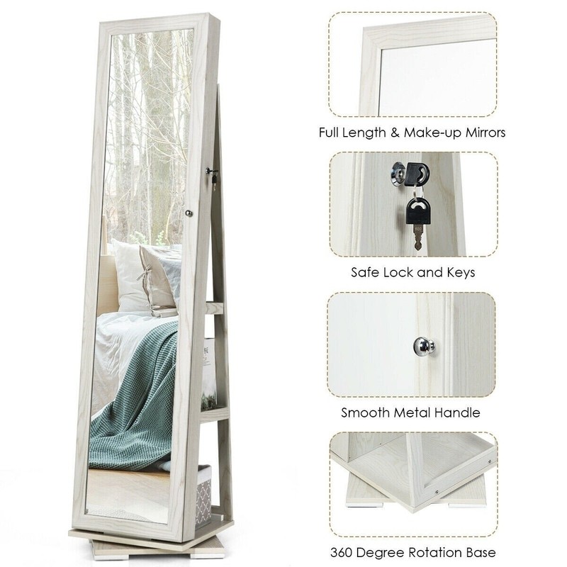 Bernet 15'' Wide Jewelry Armoire with Mirror