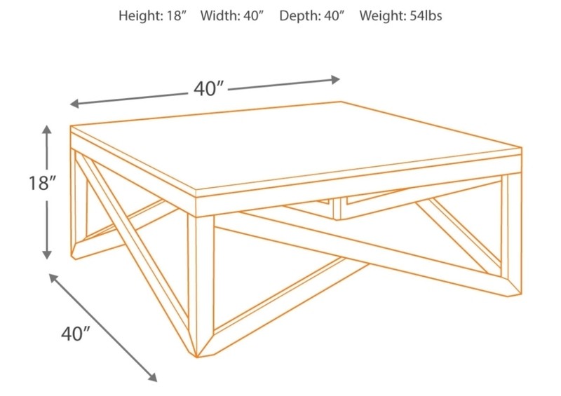 Billingsley Solid Wood Cross Legs Coffee Table