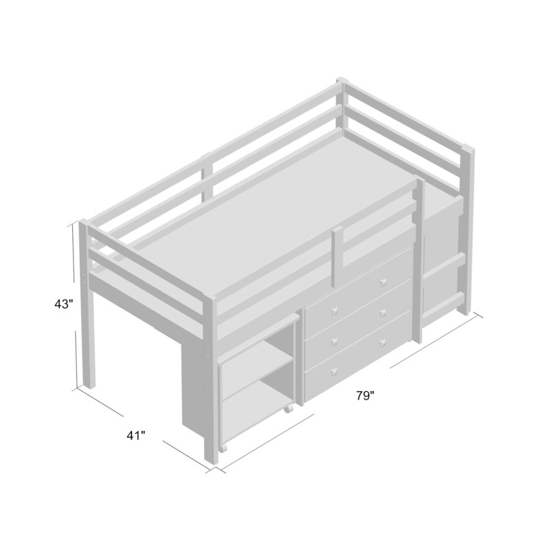 Bintou Twin Platform Loft Bed with Bookcase by Harriet Bee