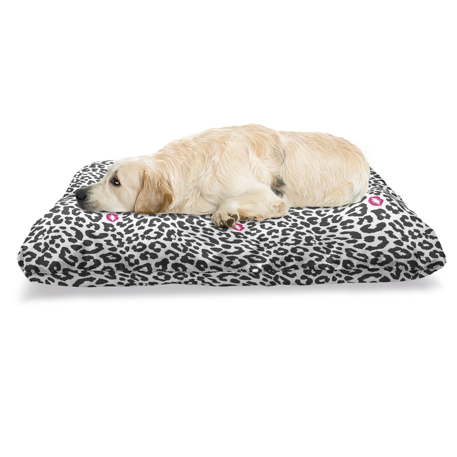 Black and White Animal Print Dog Bed 
