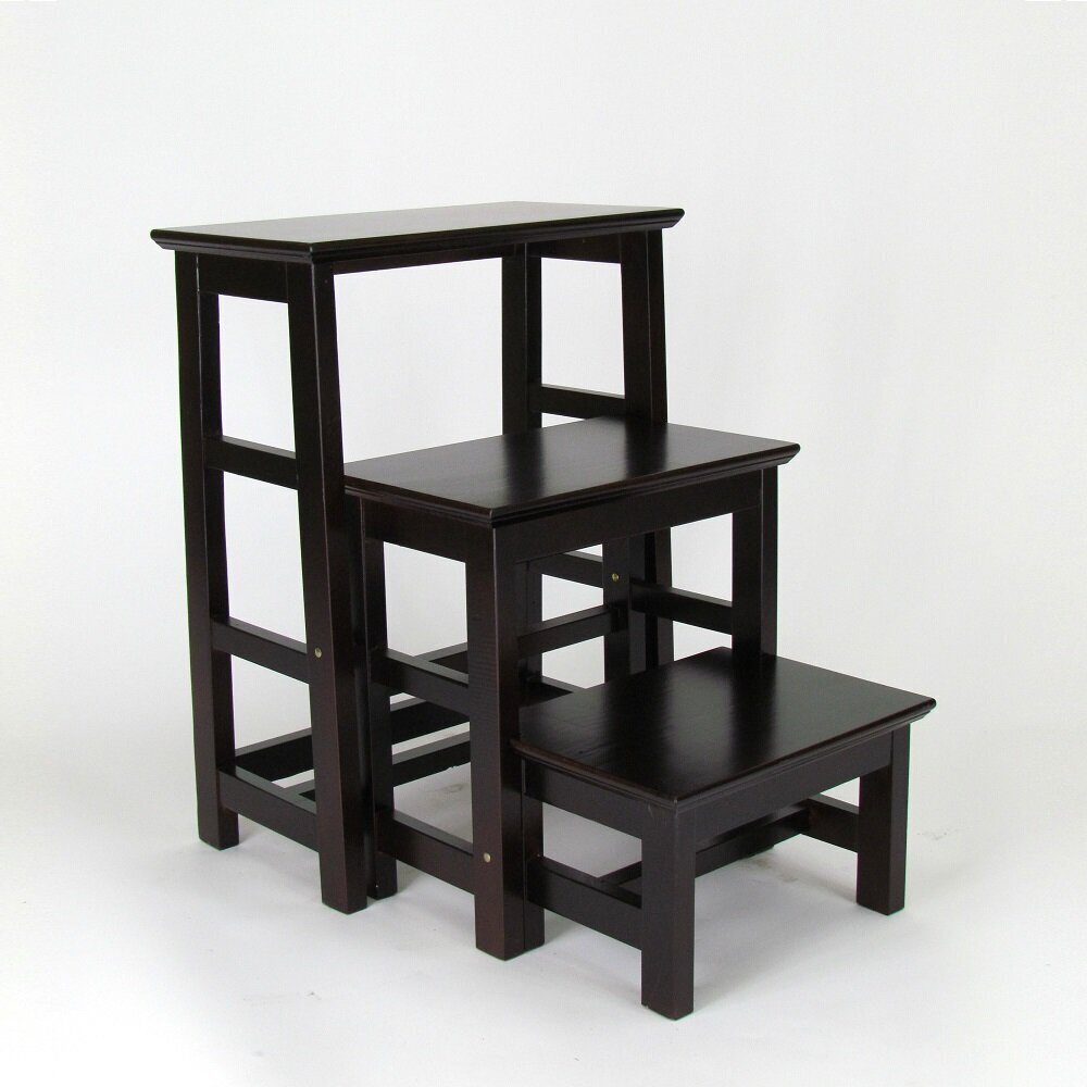Black Kitchen Step Stool with Seat