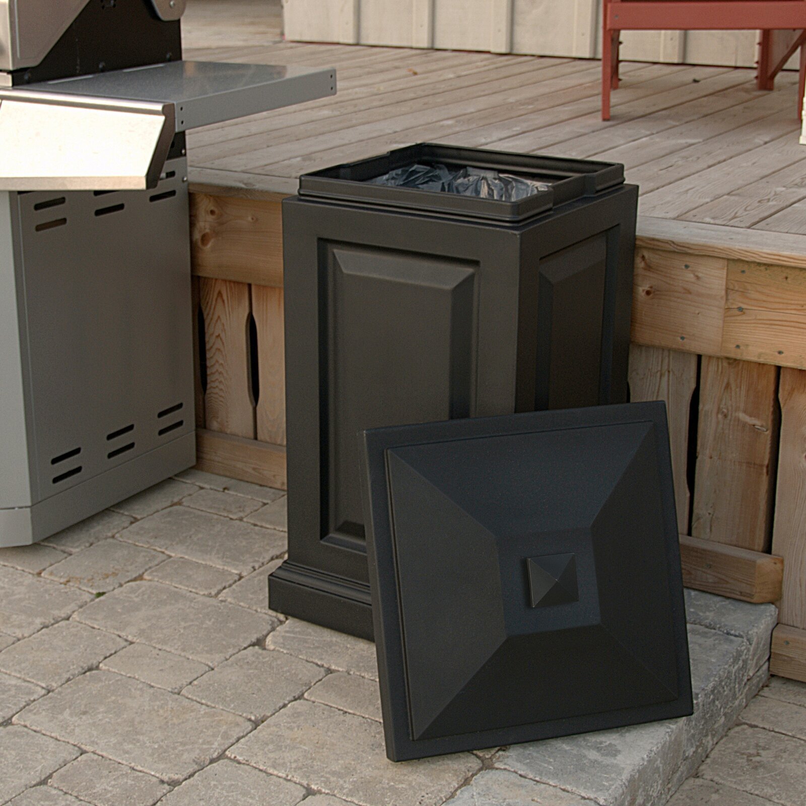 Black Ornamental Outdoor Storage Box 