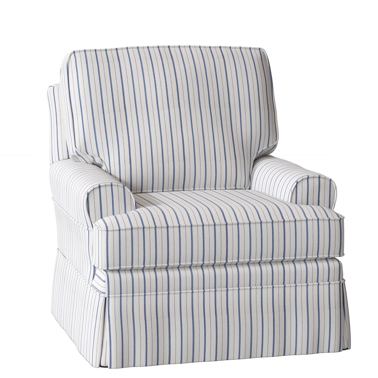Blue and White Stripe Chair with Skirt