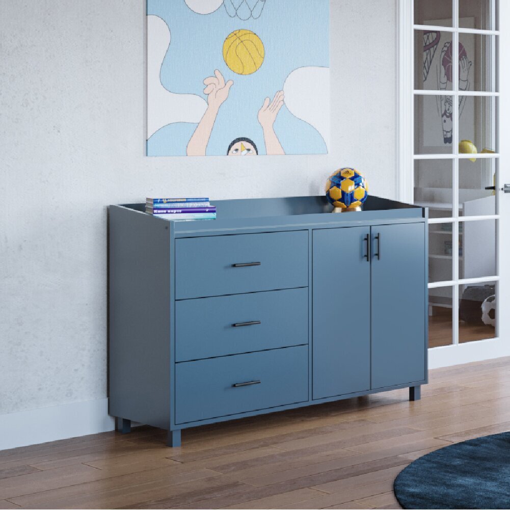 Blue Changing Table With Drawers