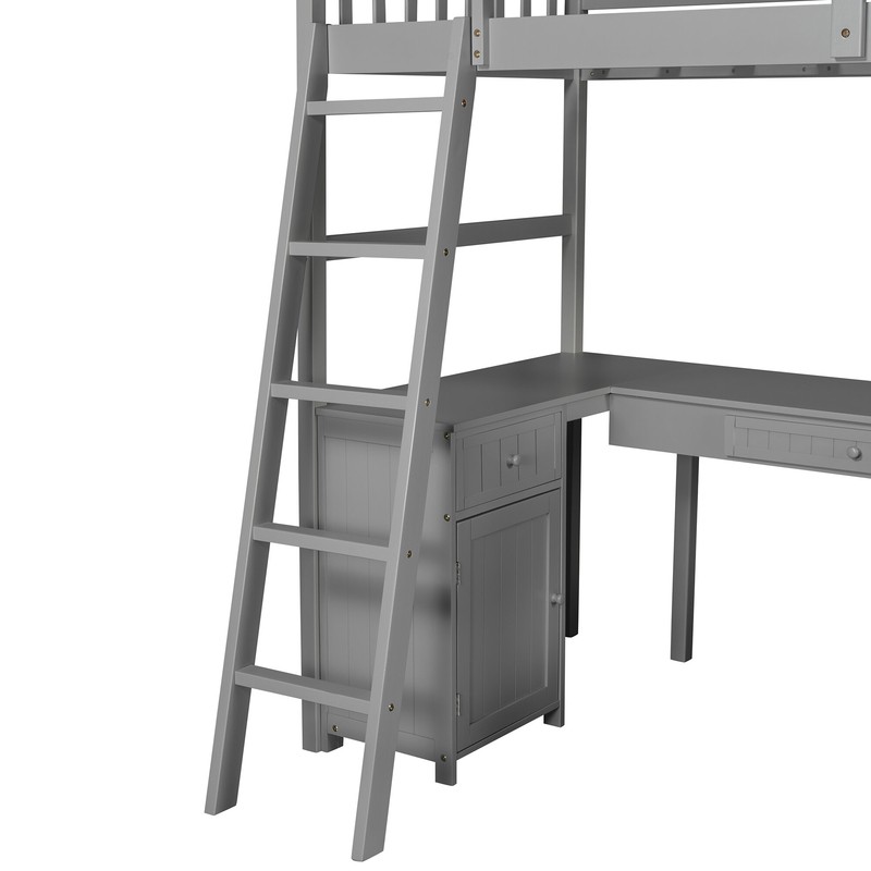Bobine Twin 2 Drawer Loft Bed with Bookcase by Harriet Bee