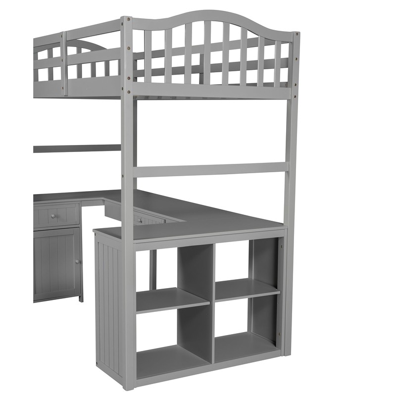 Bobine Twin 2 Drawer Loft Bed with Bookcase by Harriet Bee