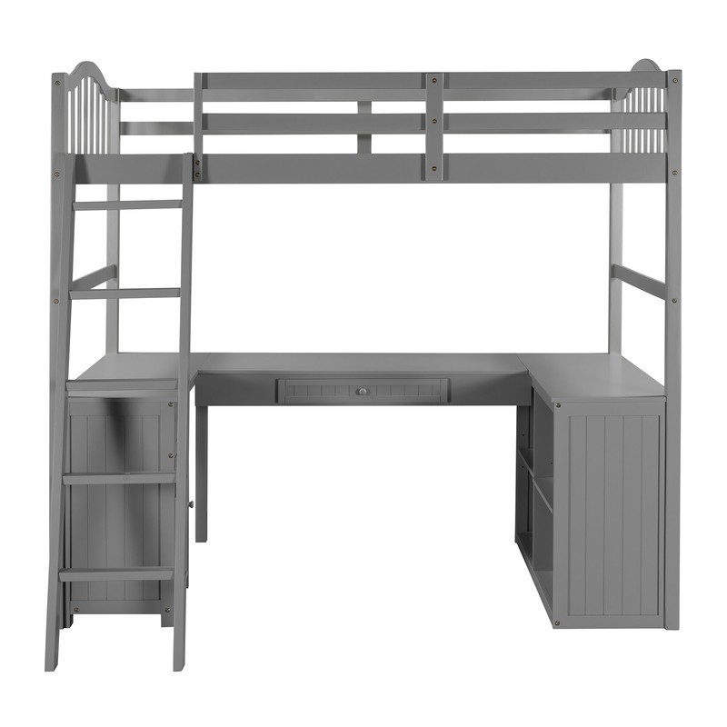 Bobine Twin 2 Drawer Loft Bed with Bookcase by Harriet Bee