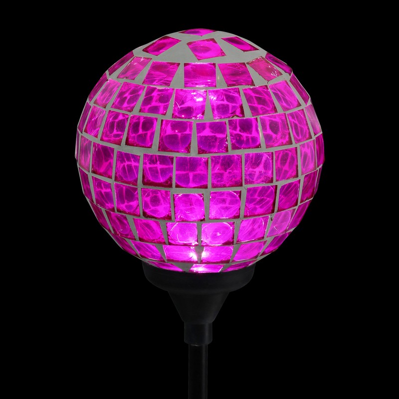 Brandt Solar Mosaic Glass Ball Garden Stake