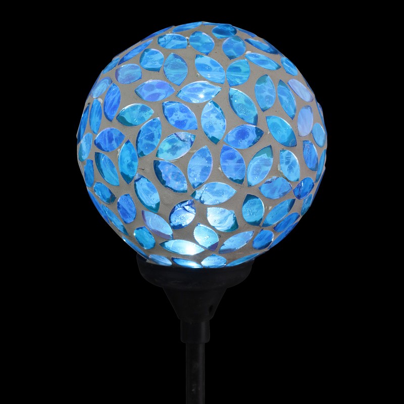 Bray Solar Mosaic Glass Ball Garden Stake