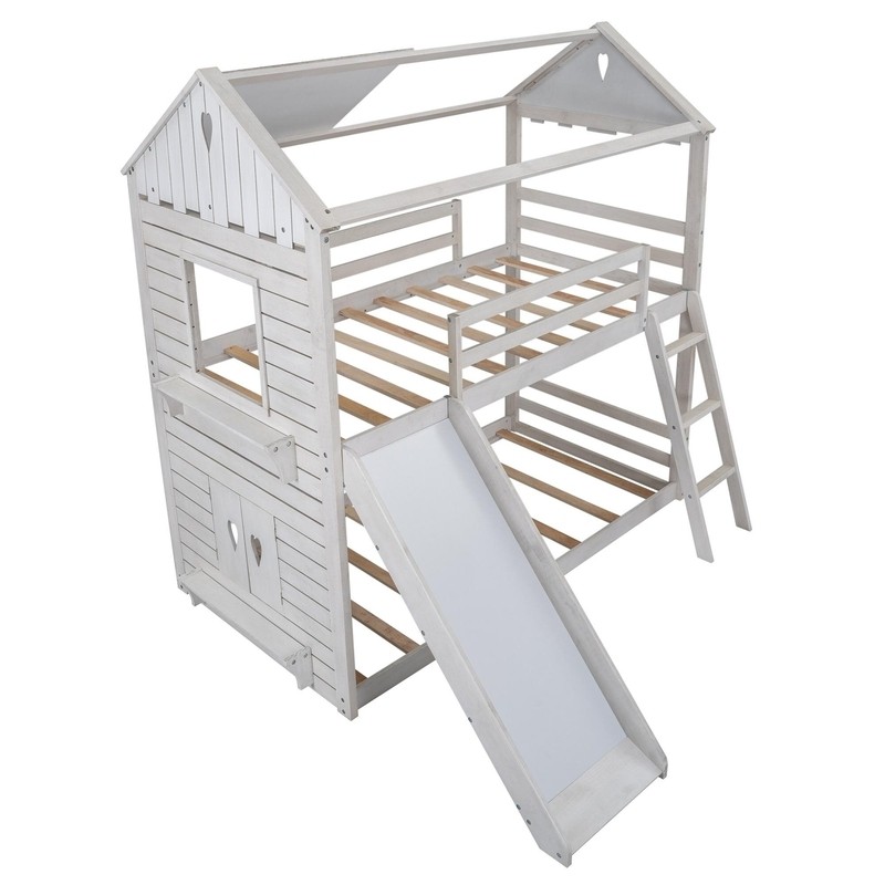 Brenner Twin Over Twin Solid Wood Standard Bunk Bed by Harper Orchard