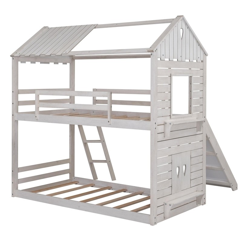 Brenner Twin Over Twin Solid Wood Standard Bunk Bed by Harper Orchard