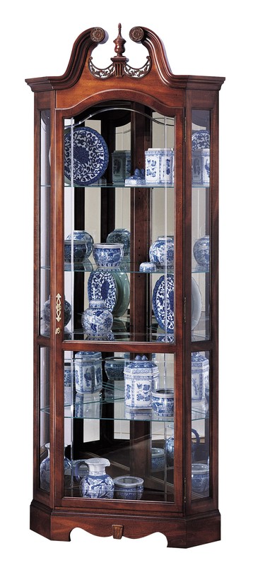 Bridgeman 34'' Wide Mirrored Back Curio Cabinet with Lighting
