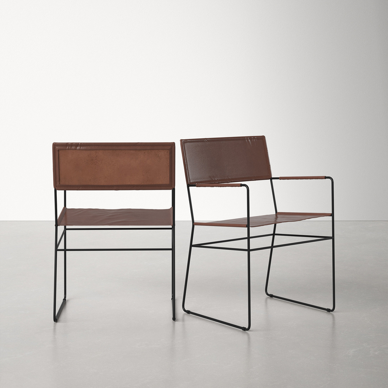 Bridget Leather Upholstered Arm Chair