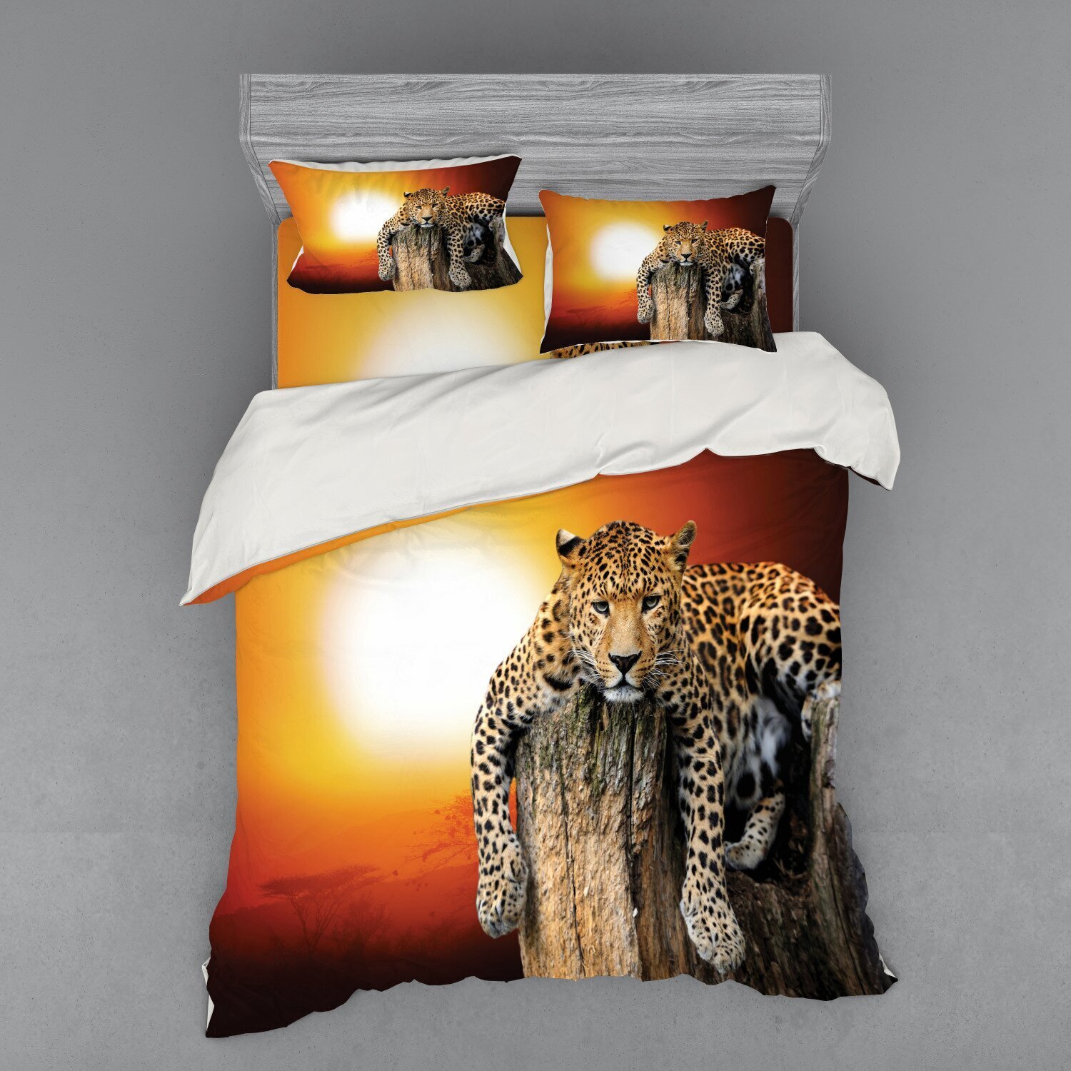 Bright and Colorful Leopard Print Comforter Set