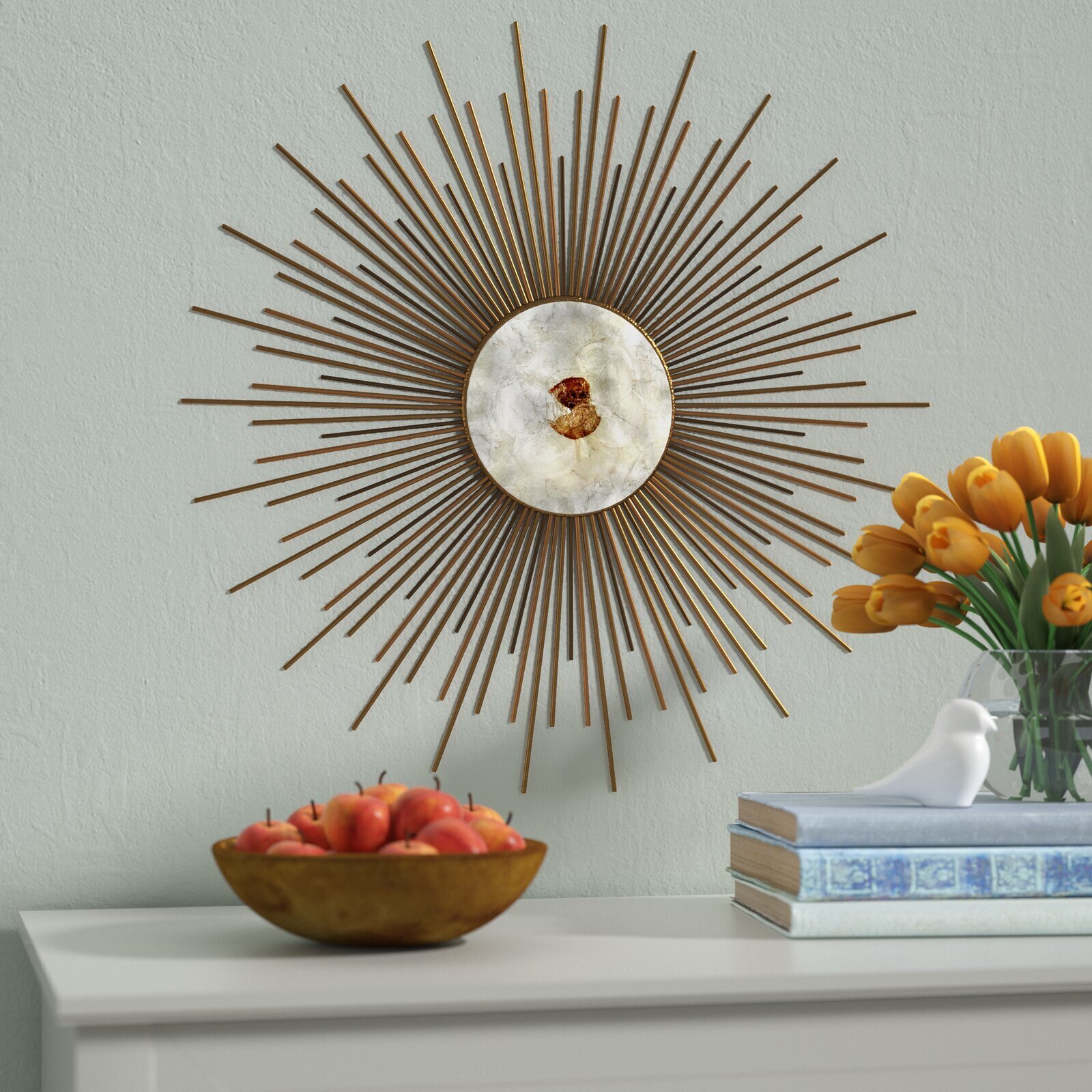 Bright Starburst Metal Wall Art for A Pop of Color and Glamor 