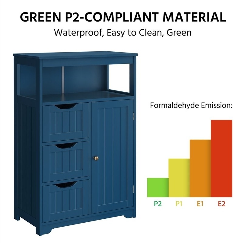 Brigit 22'' W x 34.1'' H x 11.5'' D Free-Standing Bathroom Cabinet