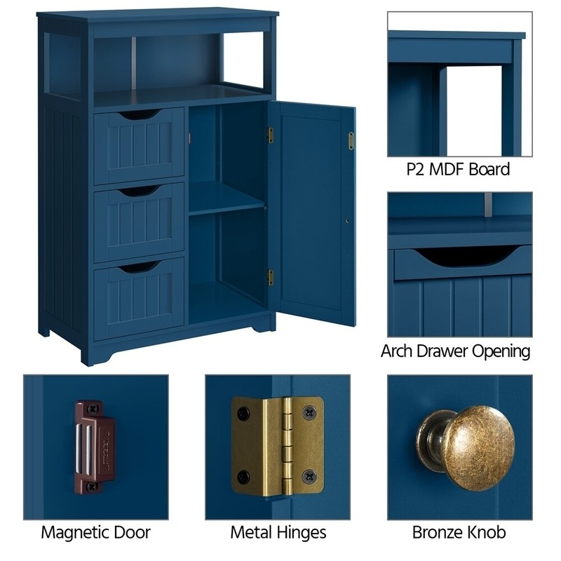 Brigit 22'' W x 34.1'' H x 11.5'' D Free-Standing Bathroom Cabinet
