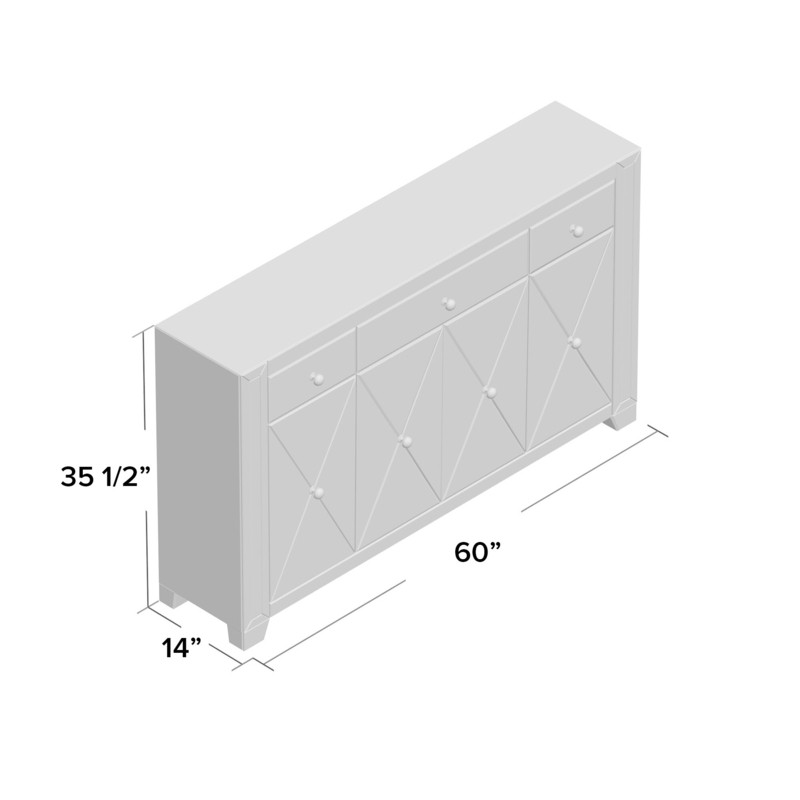 Brinley 60'' Wide 3 Drawer Credenza