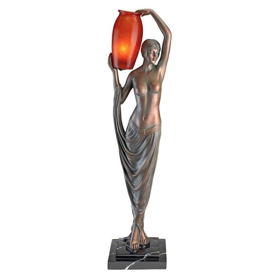Bronze Goddess Art Deco Lady Lamp 