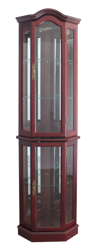 Brumunddal 20.5'' Wide Mirrored Back Curio Cabinet with Lighting