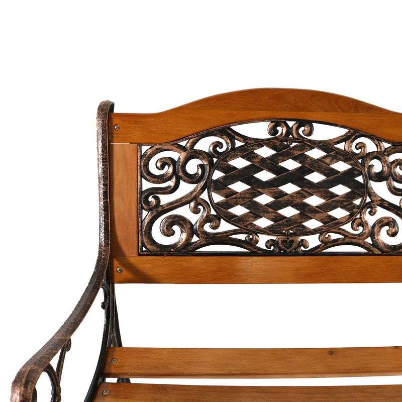 Brundidge Wooden and Cast Iron Park Bench