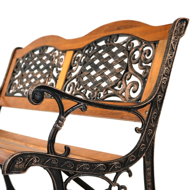 Brundidge Wooden and Cast Iron Park Bench