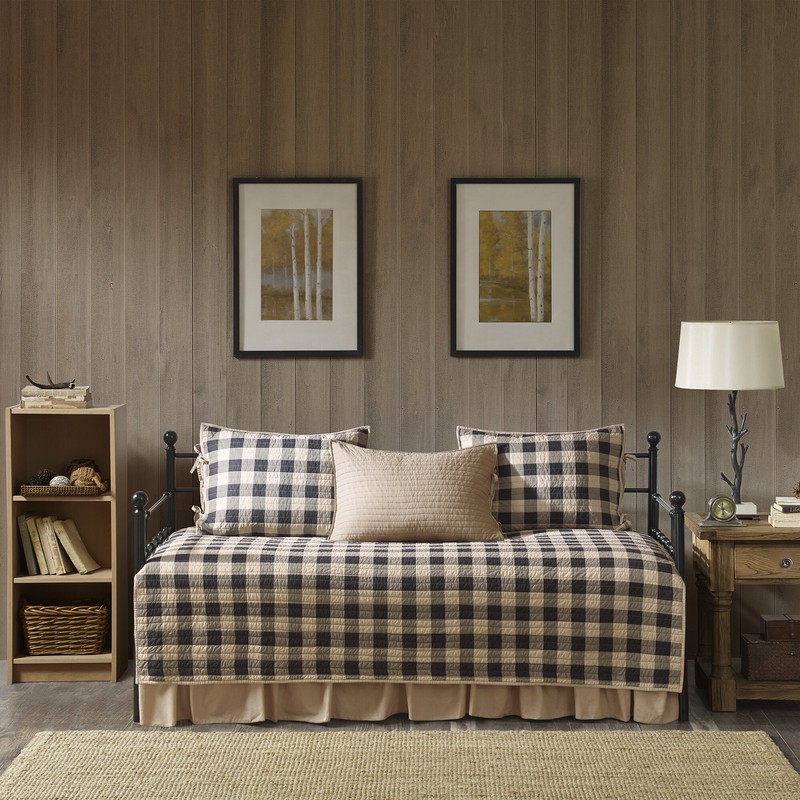 Buffalo Check Microfiber Modern & Contemporary 5 Piece Quilt Set