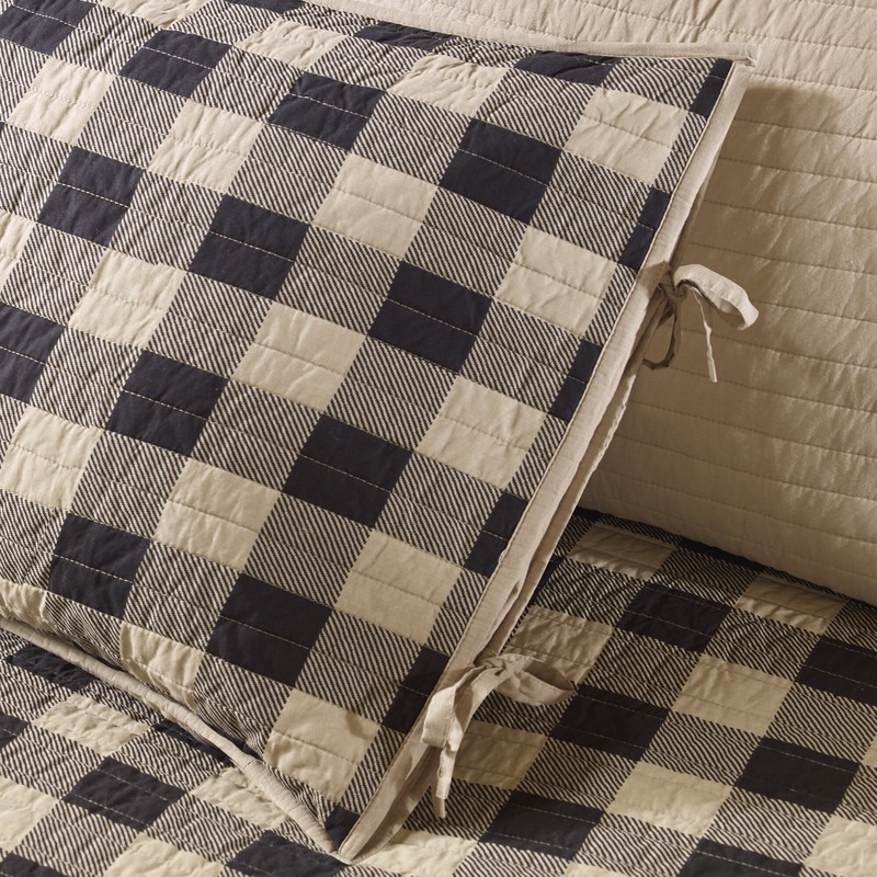 Buffalo Check Microfiber Modern & Contemporary 5 Piece Quilt Set
