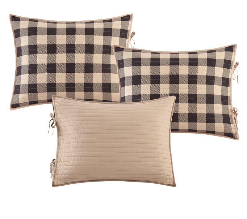 Buffalo Check Microfiber Modern & Contemporary 5 Piece Quilt Set