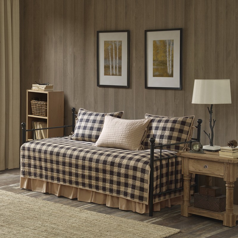 Buffalo Check Microfiber Modern & Contemporary 5 Piece Quilt Set