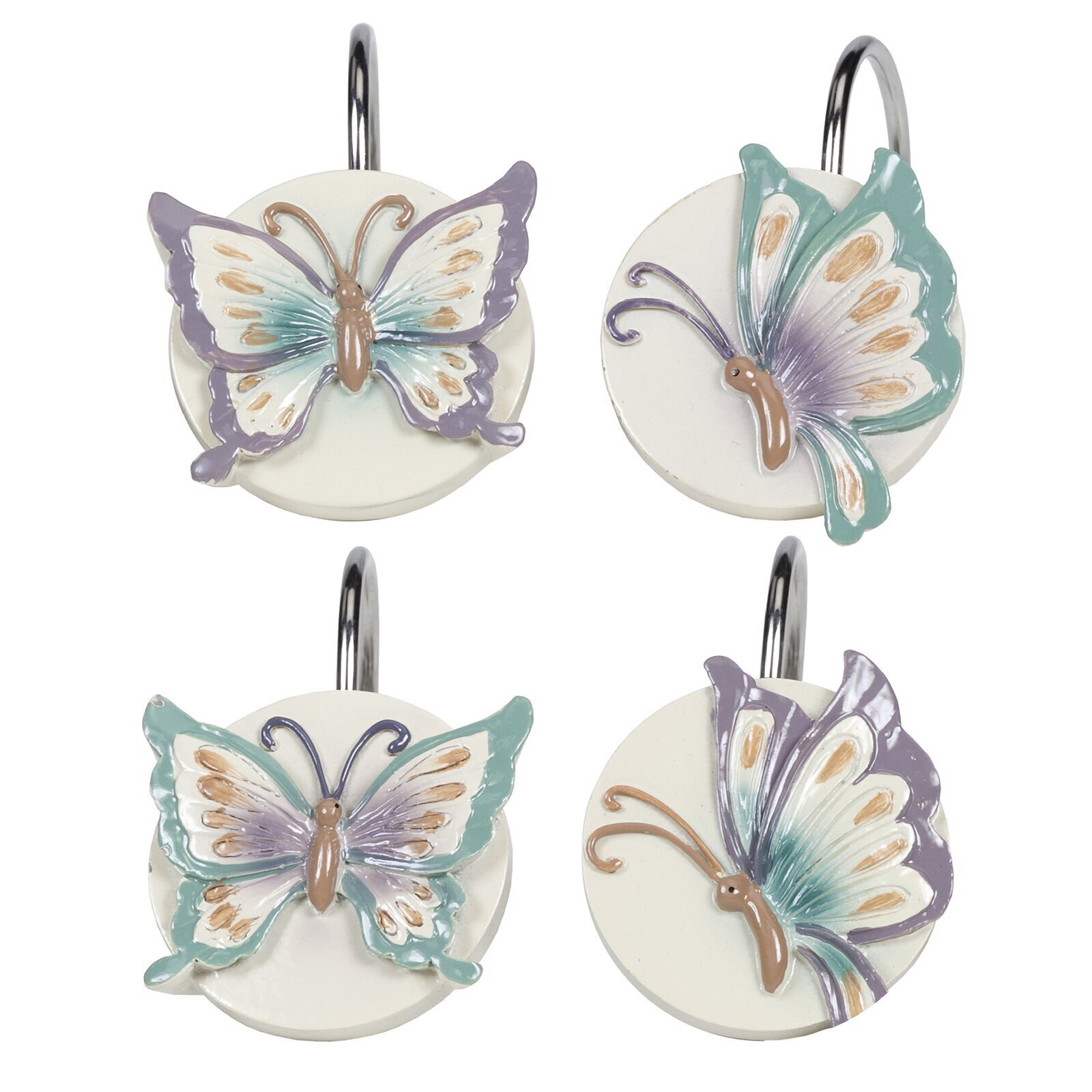 Butterfly Shower Curtains Hooks